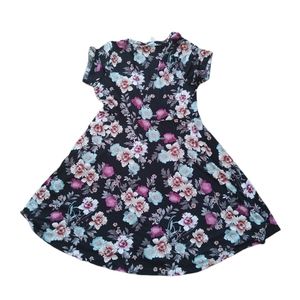 floral faux wrap ruffle 2X dress spandex v neck new w.out tag